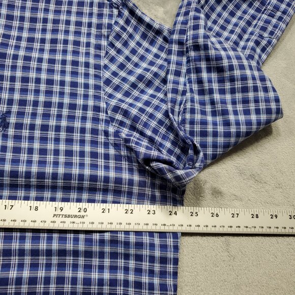 Ralph Lauren Blue Label Long Sleeve Button Down Plaid Shirt Blue White Men Sz L - Picture 9 of 11